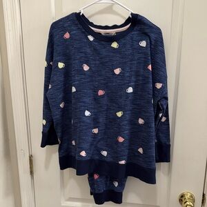 Women’s 2x Tea Cup secret treasures 2 piece tea cup print pajamas